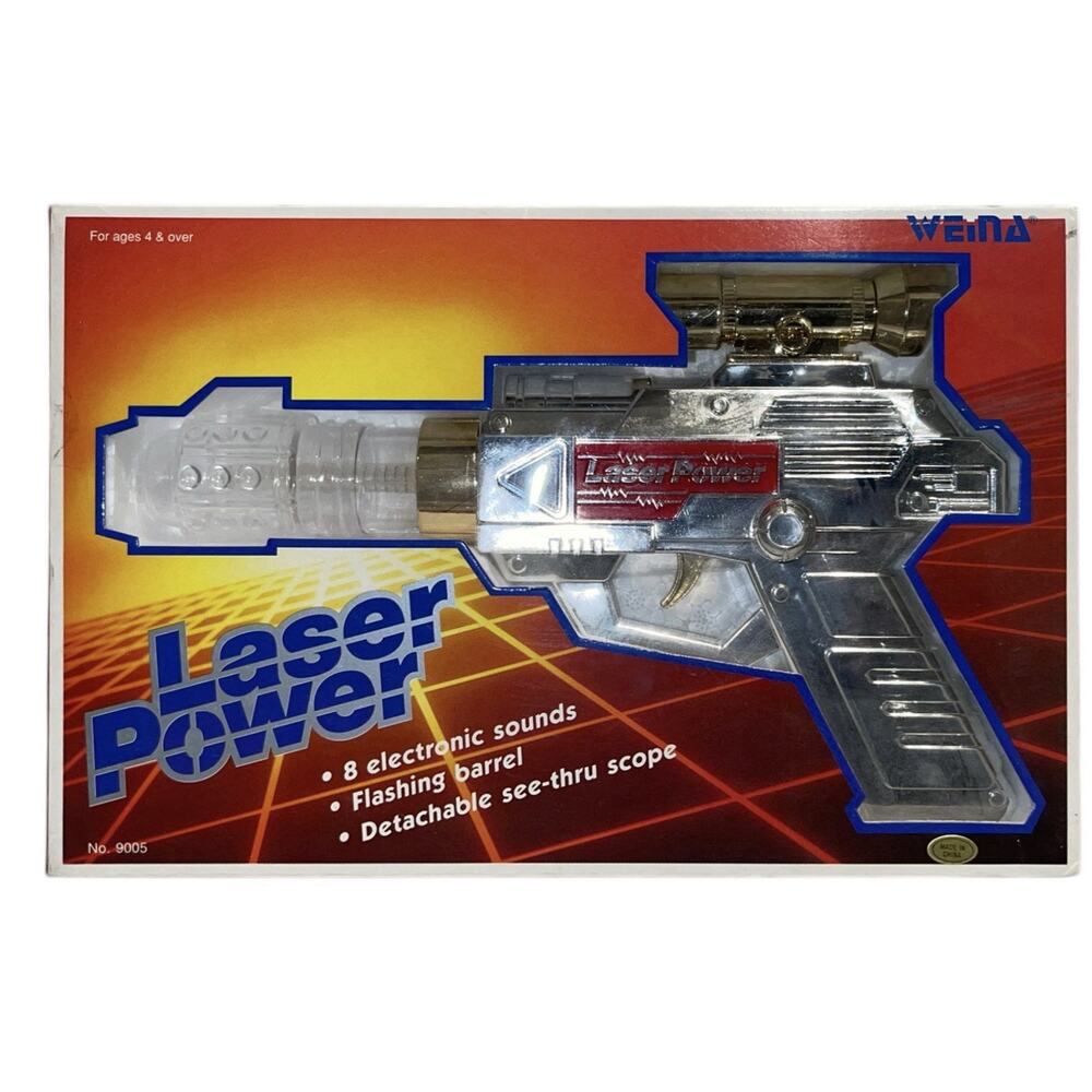 WEINA Vintage Power Laser Gun 8 Electronic Sounds Flashing Barrel Scope Rare